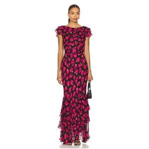 Rixo Rio in Vintage Rose Romantic Valentine Maxi Dress